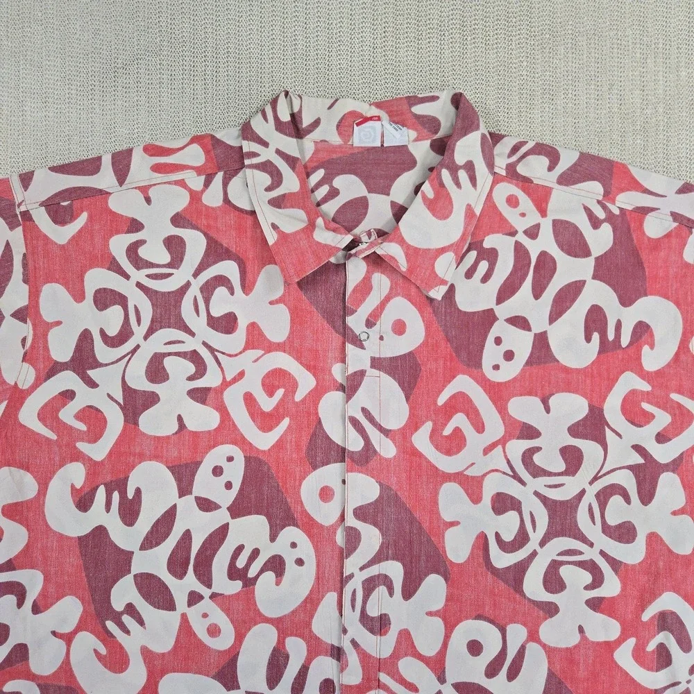 Ocean Pacific Shirt Mens Big 4X Red Turtle Hawaiian Tropical Short Sleeve Beach